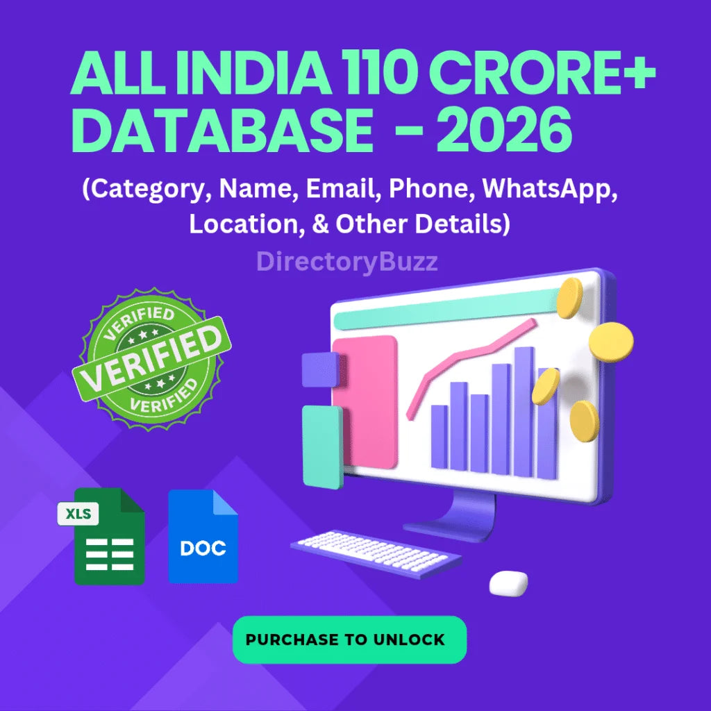 All India Latest Business Directory (PAN INDIA DATABASE) 2026 Rated 4.95 out of 5 based on 152customer ratings